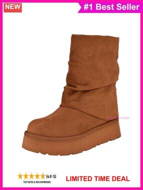 Suede Fold-Over Booties Slouchy Ankle Boots Fall